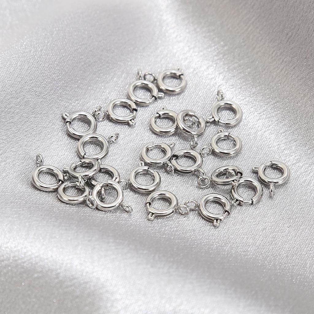 Vacuum-Plated Stainless Steel Spring Clasp Connector for DIY Jewelry