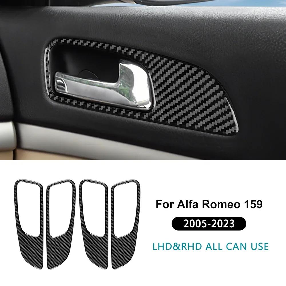 Real Soft Carbon Fiber LHD RHD Car Window Control Button Panel Sticker For Alfa Romeo 159 2005-2018