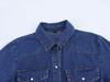 Spring 2025 Women's Denim Set: Turn-Down Collar Shirt & Belted Wide-Leg Jeans