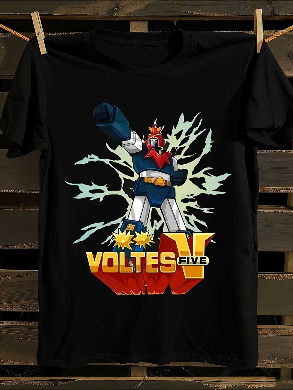 

Voltes V Anime Graphic T-Shirt Mens Tshirt Womens Tshirts with Letters Print Short Sleeves T-Shirt Casual Street Tee Shirt Top S