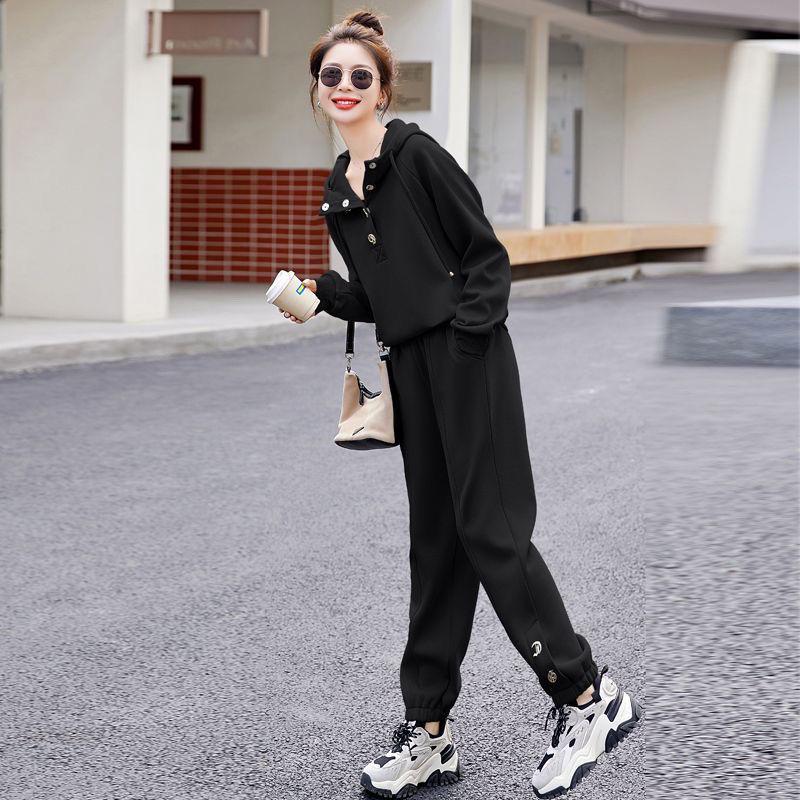 Women's Plus Size Loose Tracksuit - 2025 Autumn/Winter Fashion Sweatshirt Two-Piece Set