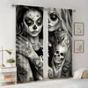 Halloween Gothic Dunkles Muster Bedruckte Vorhänge Fensterdekorationen Wohnzimmer Vorhang Aus Polyester