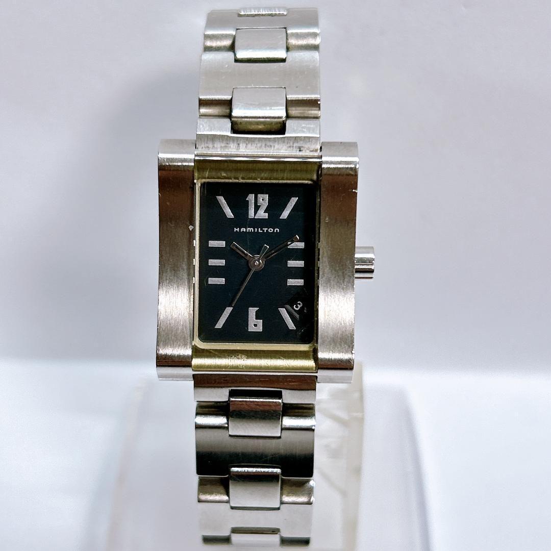 Used [Ends today] Hamilton ladies watch date rare 000003 black dial in operation