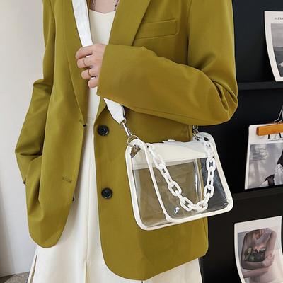 Transparente Crossbody Messenger Handtaschen Damen PVC Zylinder Schultertaschen Damen Umhängetaschen