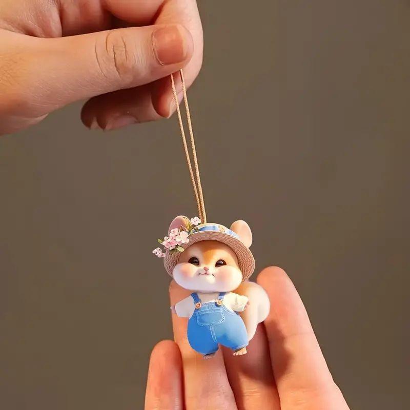 Cartoon Acrylic Charming Cat Pendant For Stylish Car Interior Decoration