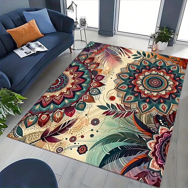 1pc Bohemian Mandala Office Chair Mat - Festival Gift, Non-Slip Carpet for Home Decor, Suitable for All Seasons.P037