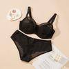 Thin Full Cup Set Underwear Panties for Large Breasts Anti-sagging and Gathered Bras for Large Sizes