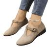 Damen Flats mit breiter Weite und spitzer Zehenpartie, niedrige Keilabsätze mit Schnallendetail, Vintage Großhandel Loafer für Damen