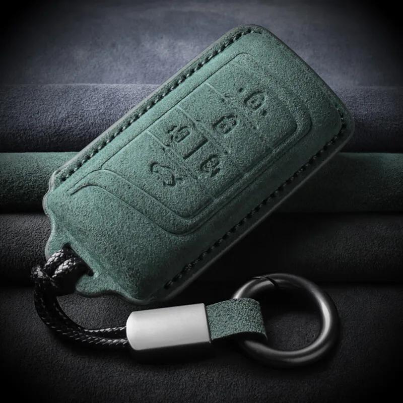 Genuine Leather Auto Key Fob Cover Fit For Trumpchi Gac Empow J11 J12 J13 J14 J15 J16 Gs Protector Remote Suede Fabric Key Ring Auto Auto