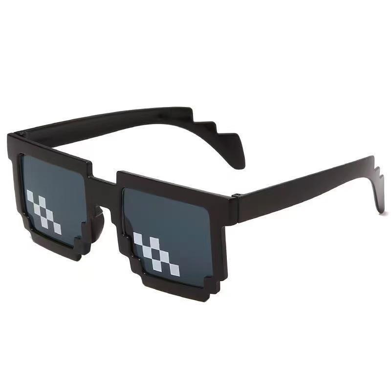 

Pixel Style Mosaic Sunglasses - Second Dimension Plaid Party Shades