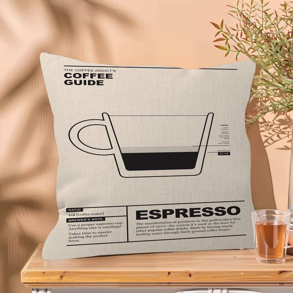 Coffee Guide Pillow Anime Pillow Sofa Bed Head Pillow Cover Cushion Cover Fashion