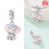 Charm Bead Charms Authentic Colored Zircon Cat Elephant Animal Pendant Authentic copper Bead Compatible With Bracelets Women Valentines Gift Accessory