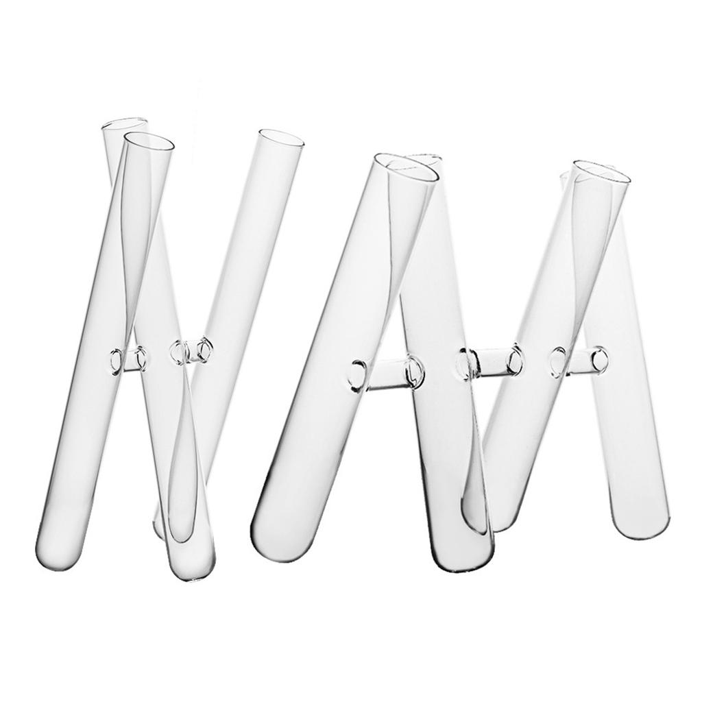 Modern 3/4 Glass Test Tube Flower Vases Plant Terrarium for DIY Florals Displays Living Room or Dining Area Desk Decors