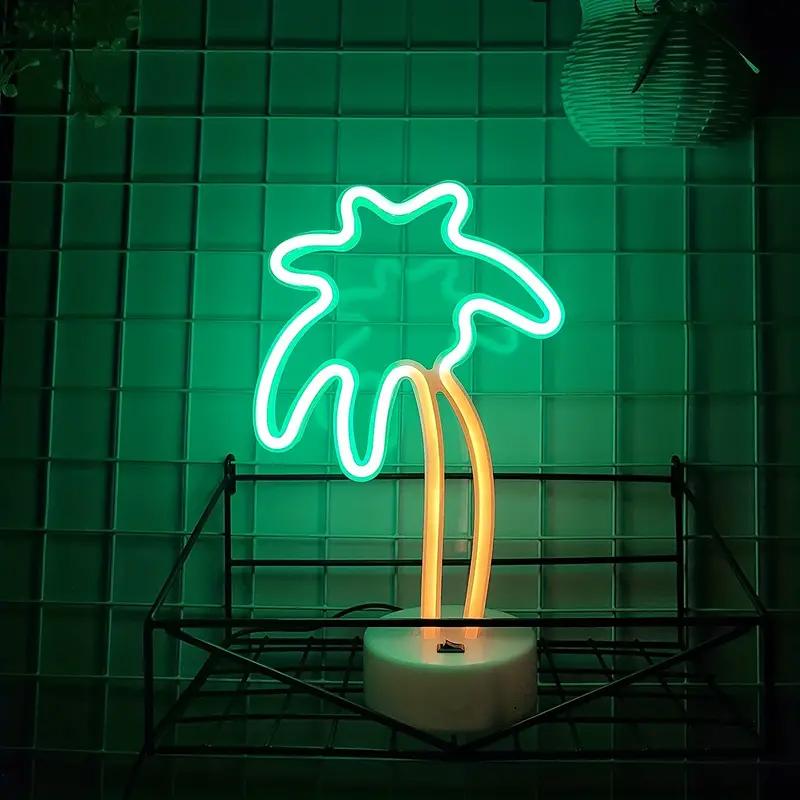 Coconut Neon Signs with Base, LED Light, Atmosphere Lighting for Wall, Night Lamp for Birthday Party E-sports Room Decor Camping