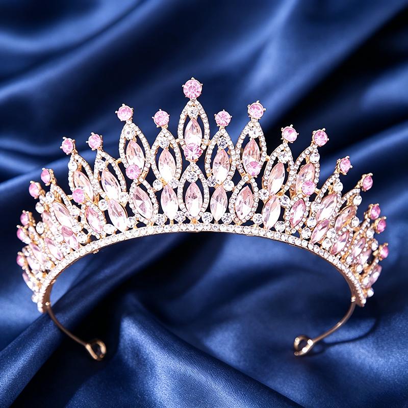 

10 Colors Princess Tiara Wedding Crown Headpiece for Brides Diadem Prom Pageant Birthday Party Hair Jewelry Gifts