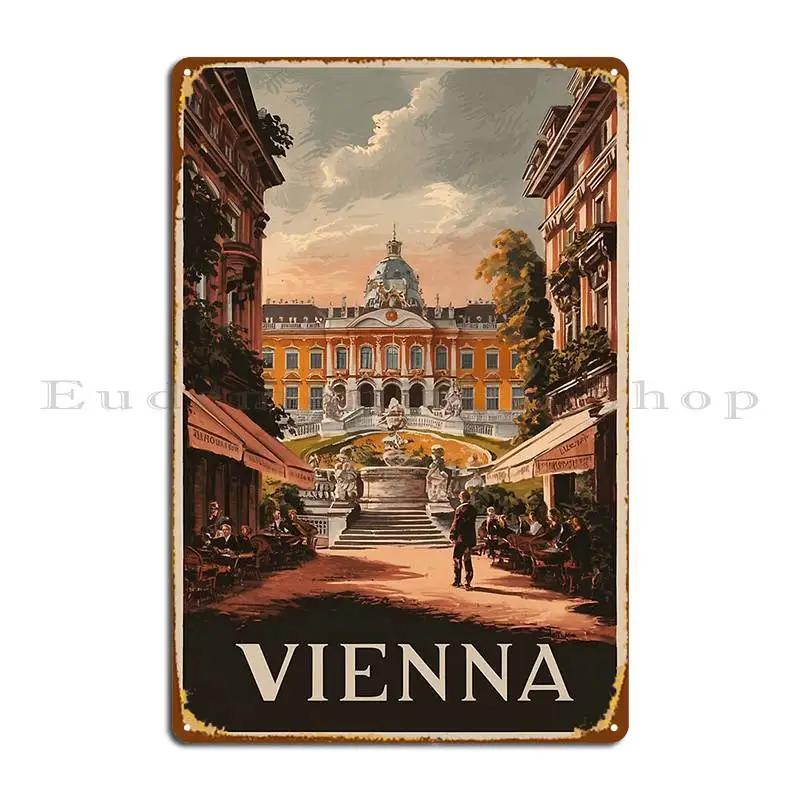 Vienna Vintage Travel Poster Metal Plaque Poster Garage Plaques Personalized Printing Wall Pub Wall Decor Tin Sign Poster 20x30cm(7.8x11.8inch)