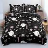 3-teiliges schwarzes Bettwäsche-Set Halloween Geist 3D-Druck Gemütliches Bettbezug-Set King Queen Twin Einzelgröße Geburtstagsgeschenk Schlafzimmerdeko