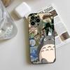 Cartoon T-Totoro Phone Case Black Silicone Soft Shell For IPhone 17 16 15 14 13 12 11 Air Pro Max Plus Hot Sale