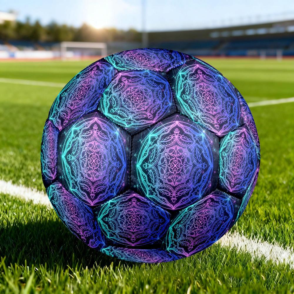 1pc Cosmic Mandala Size 5 Soccer Ball Professional Match Training Football Indoor &Outdoor Sports Ball Training Ball Lightweight Durable y6
