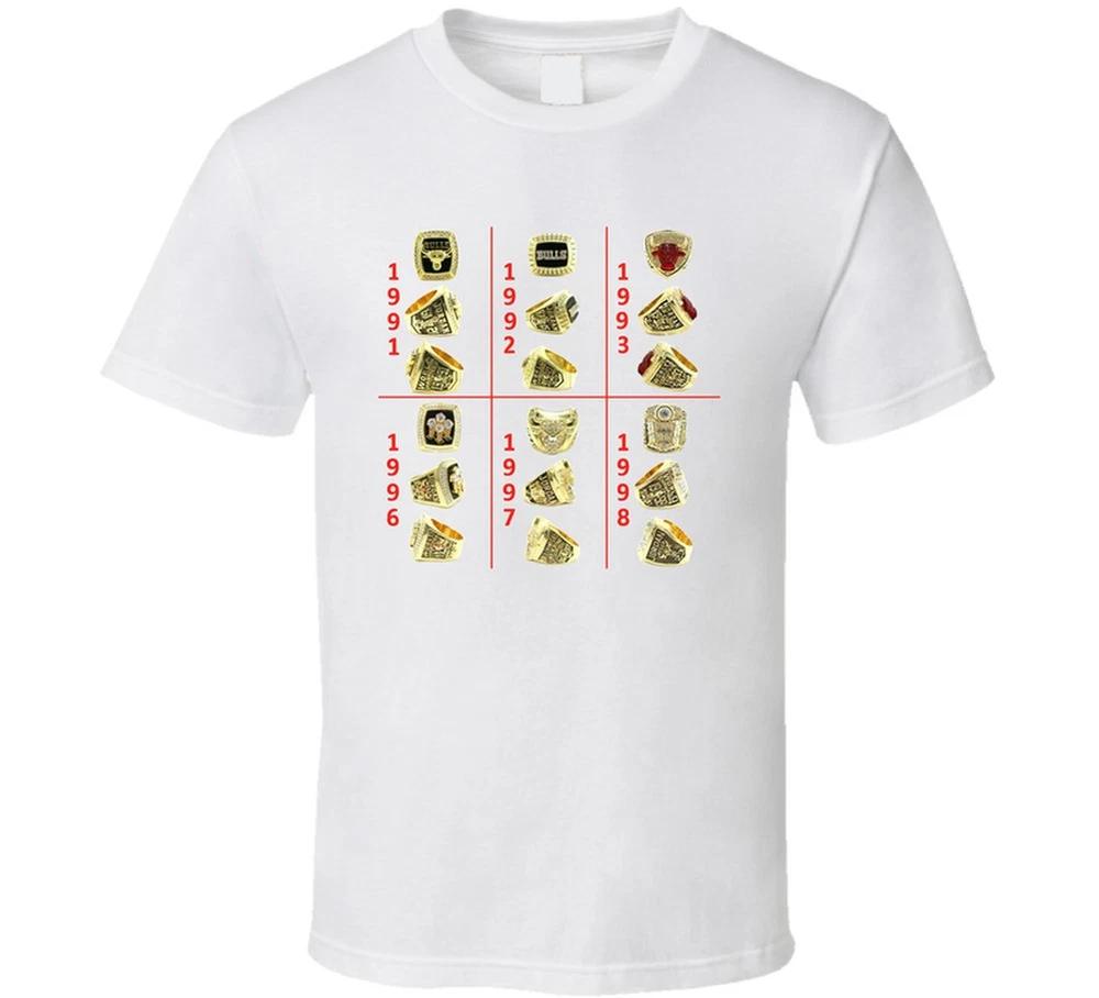 Michael Jordans 6 Championship Rings Basketball Fan T Shirt S