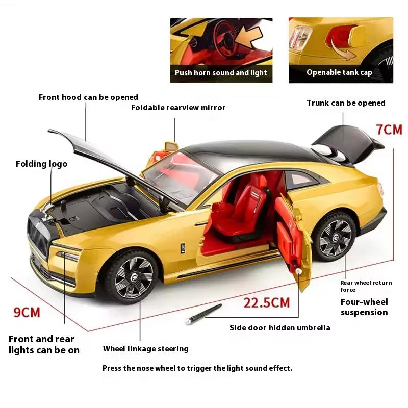 1:24 Modelli di Veicoli Giocattolo in Lega Lucida Rolls-Royce, Migliore Collezione per Appassionati di Veicoli, Regali di Natale/Compleanno