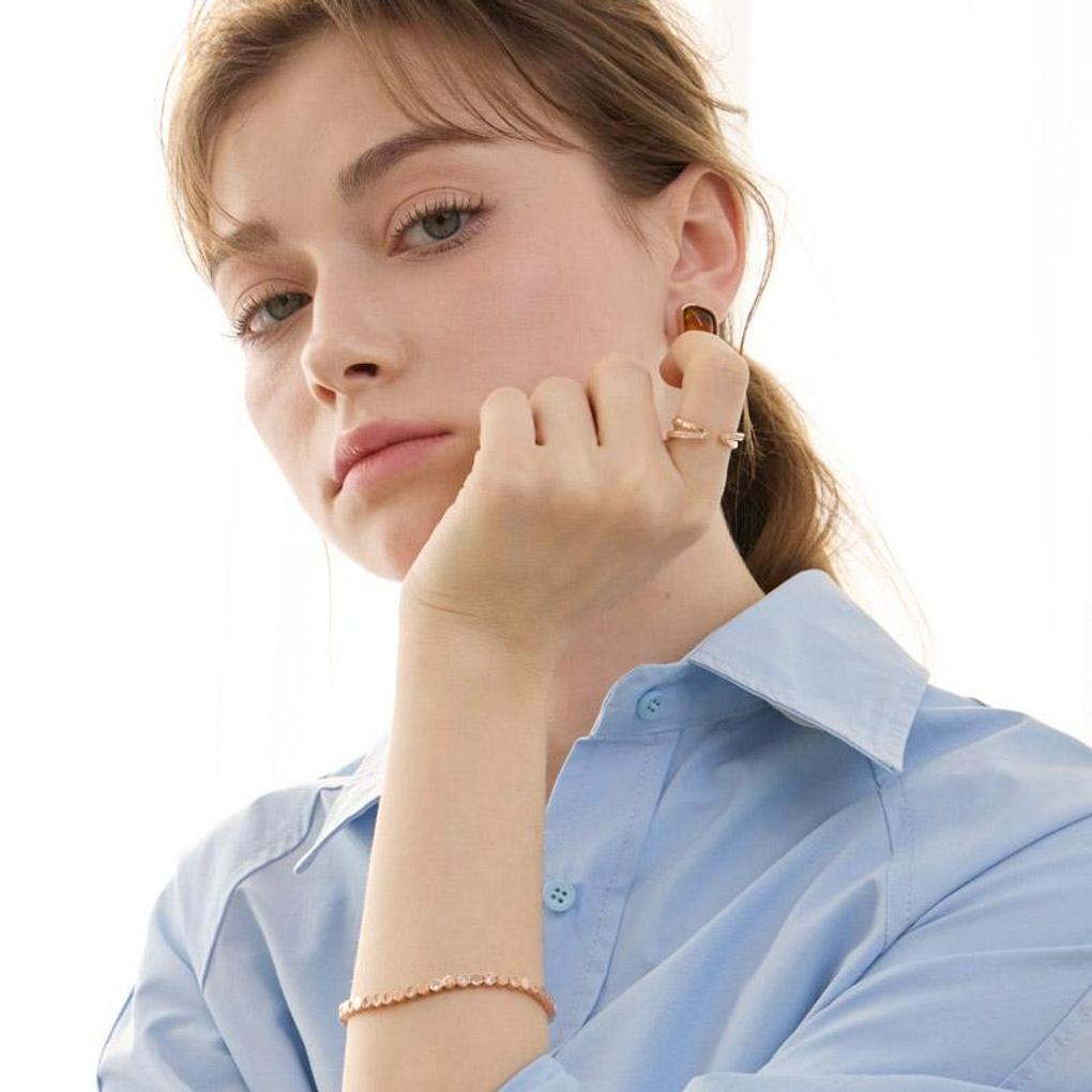 [leshop] 14K Honeycomb Stone Bracelet (Gold Plated)_LJ5069BRB