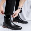 Fashion Personality Men's High Top Shoes Leather  Ankle Boots Anti Slip Male Chelsea Boots Street Style Men Business Botas Casual Shoes