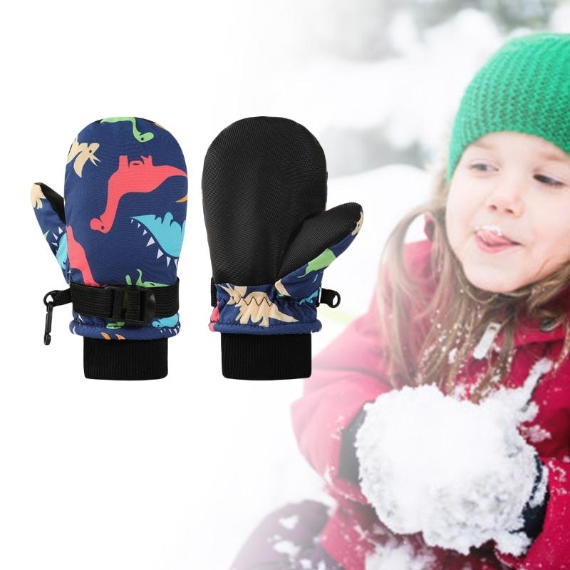 Kinderfäustlinge Winter Warm Schneehandschuhe Vollfingerhandschuhe mit Fleece-Isolierung zum Skifahren und Eislaufen