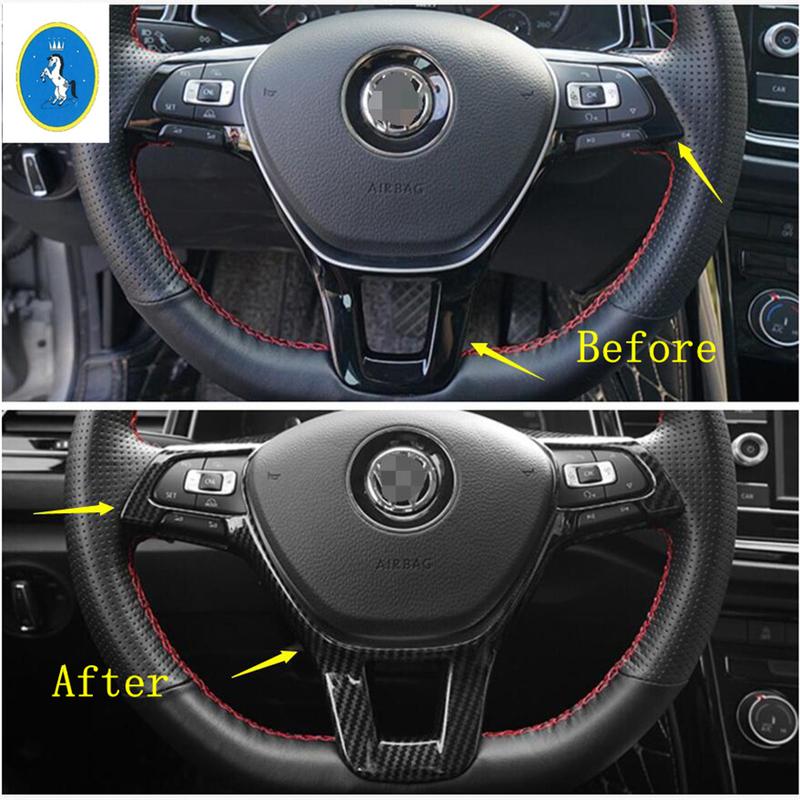 ABS Car Steering Wheel Control Button Switch Decor Frame Cover Trim Accessories For Volkswagen T-Roc T Roc 2018
