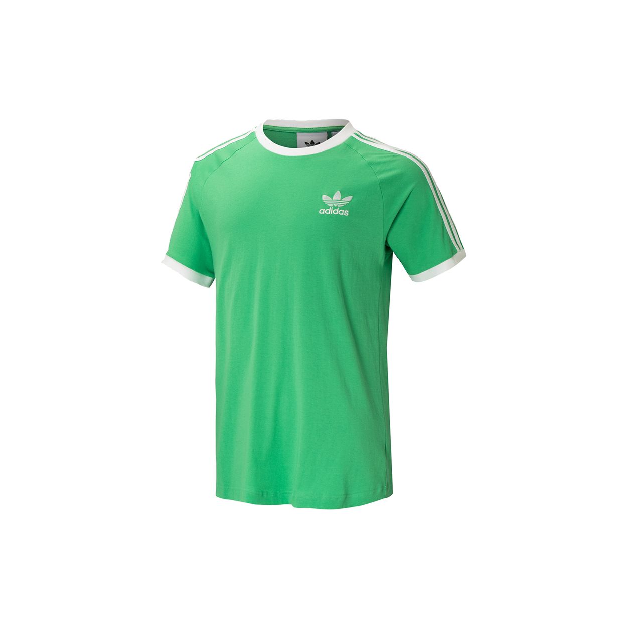 

Футболка Adidas Originals Trefoil с 3 полосками, повседневная спортивная полосатая футболка с коротким рукавом, мужские топы, флуоресцентно-зеленый H37758