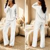 Women's V-Neck Loose Fit Printed Pajama Set Two Piece Sleepwear for Casual