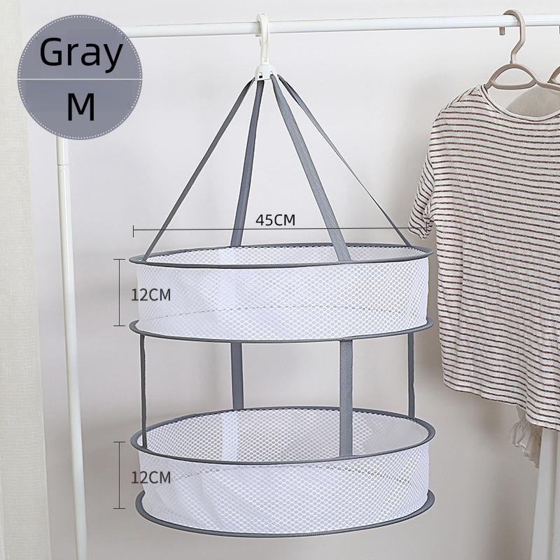 1/2 Layer Pop Up Clothes Dryer Rack Foldable Windproof Sweater Drying Rack Towels Socks Underwear Mesh Drying Rack For Home