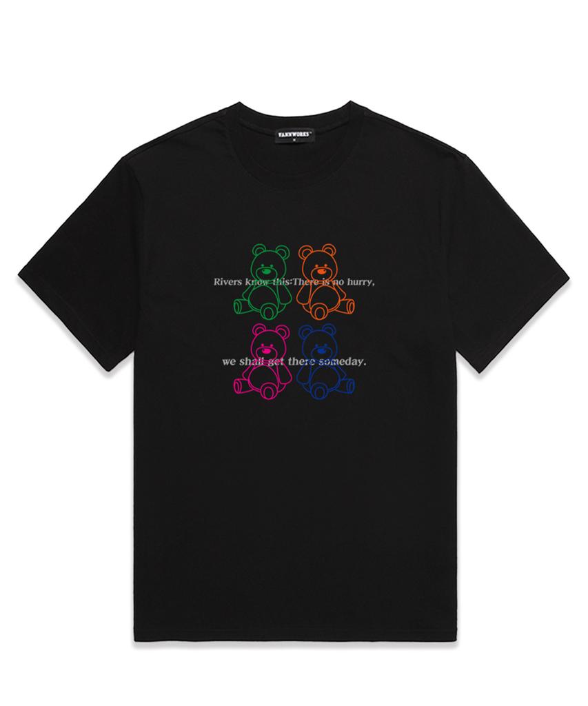 VANNWORKS Color Teddy Oversized Short Sleeve T-Shirt (Vs0060) Black