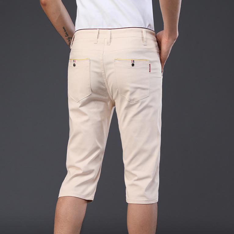 Pánské ležérní korejská verze Trendy Bavlna Capris Pánské Kalhoty Volné Rovné Capris Kalhoty Šortky Western Kalhoty