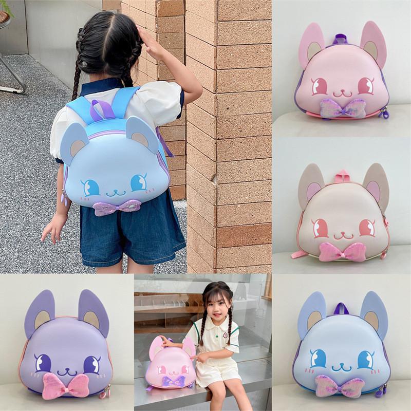 Adorable Cartoon Hard Shell Backpack For Kids Breathable Oxford Fabric Design