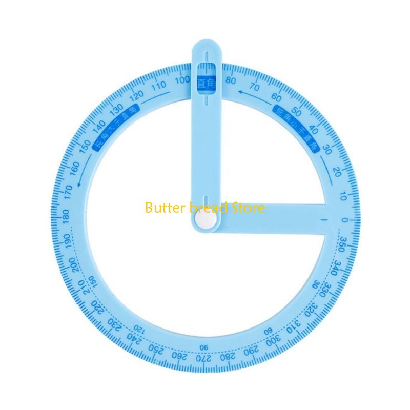 

W89C Plastic 360 Degree Circle Protractor Ruler Measuring Tool for Xmas Birthday Gift синий