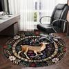 1pc Carpet Chair Mats Golden Deer Amidst Floral Splendor Perfect for Decorating Chairs, Polyester Carpet, for Living Room.YDT645