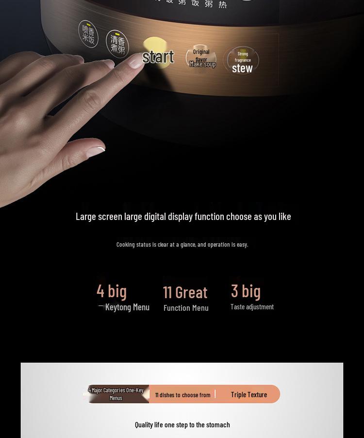 Midea Intelligent Electric Pressure Cooker - Large Capacity Dual Pots Rice Cooker (Model: MY-YL60Easy203)