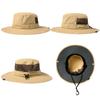 Safari Hat Adventure Hat Foldable Boonie Hat Stylish Fishing Hat Sun Hat Hat Detachable Chin Strap Spring Summer Autumn Wide Brim Military Hat UV