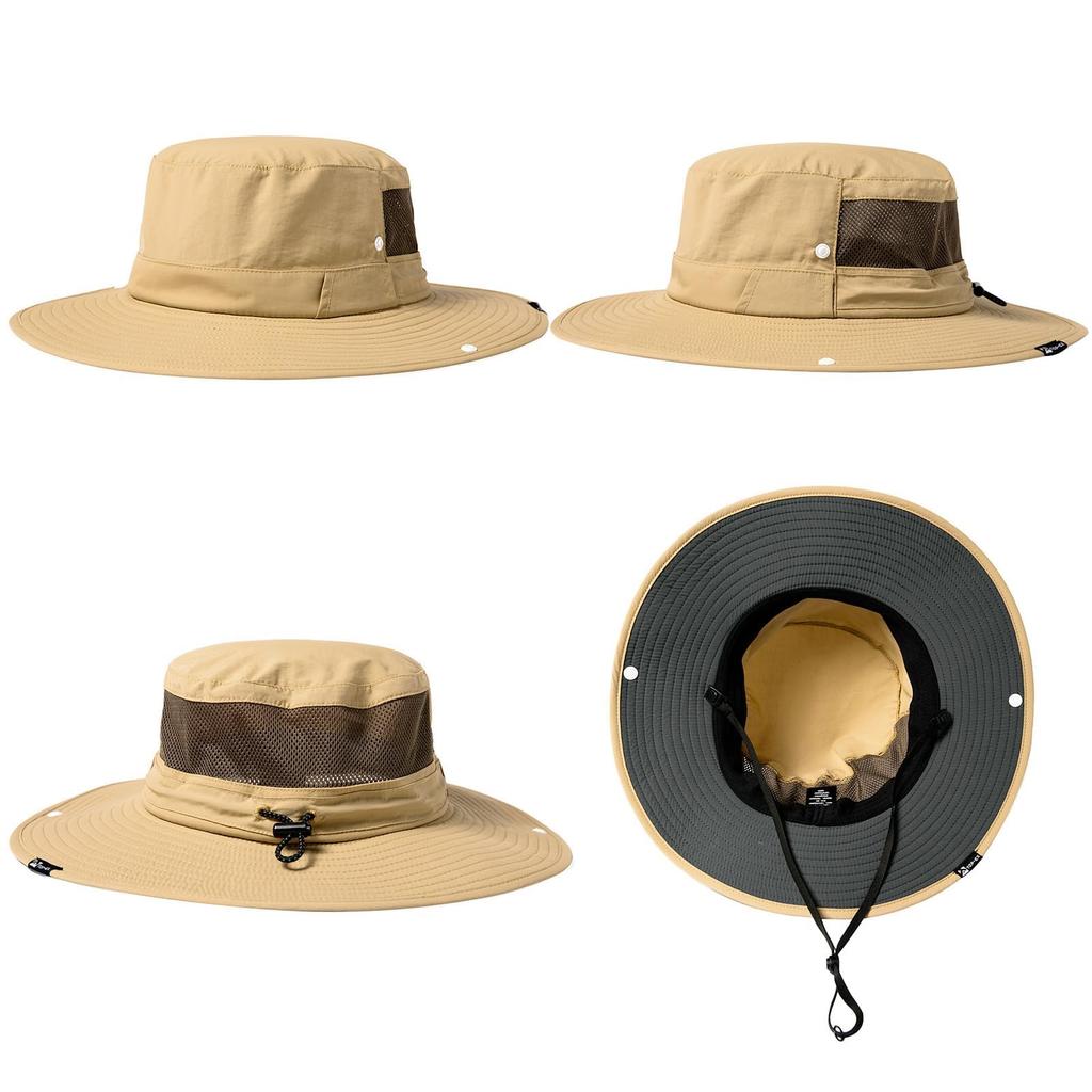 Safari Hat Adventure Hat Foldable Boonie Hat Stylish Fishing Hat Sun Hat Hat Detachable Chin Strap Spring Summer Autumn Wide Brim Military Hat UV