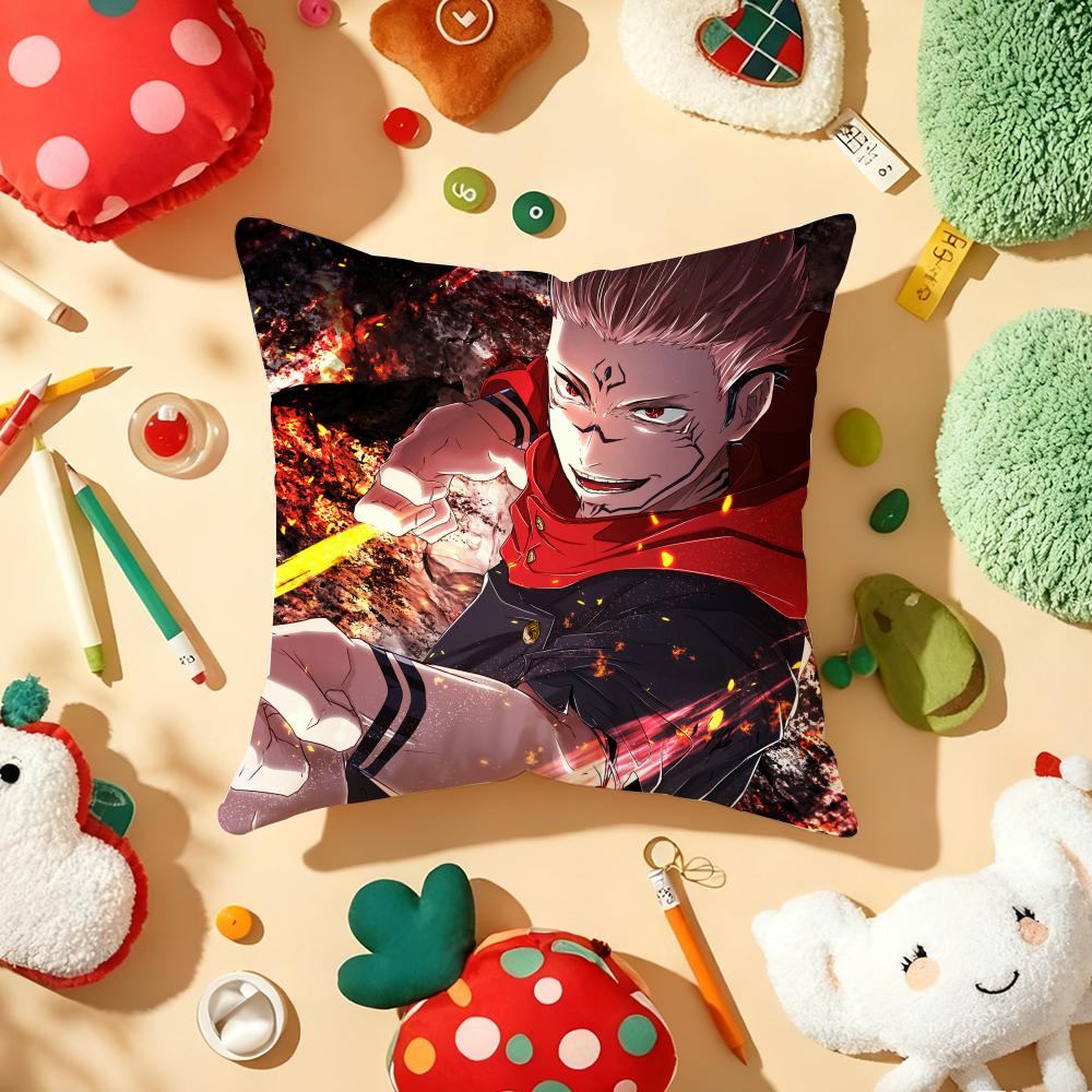 JJujutsu Kaisen Ryomen SukunaS Cushion Cover Plush Fabric Soft DoubleSided Printed Sofa Warm Winter Home Gift Pillow Cover