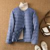 Light down jacket women's short autumn and winter light liner wear inner round neck warm large size coat