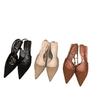 Black temperament celebrity bag head sandals fairy shoes 2025 new spring and summer pointed high heels single shoes