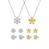 Iceball Pear Flower Necklace + Earring Set