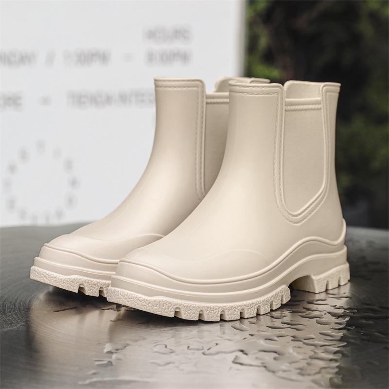 

Японские женские модные водонепроницаемые резиновые дождевые сапоги 2025 года - Нескользящие, с коротким голенищем 39 белый