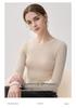 100% Pure Cashmere Slim Fit Women's Round Neck Knit Sweater for Autumn and Winter