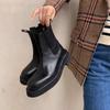 Krazing Pot Cow Leather Autumn Winter Shoes Round Toe Med Heels Slip On Concise Style Women Ankle Boots