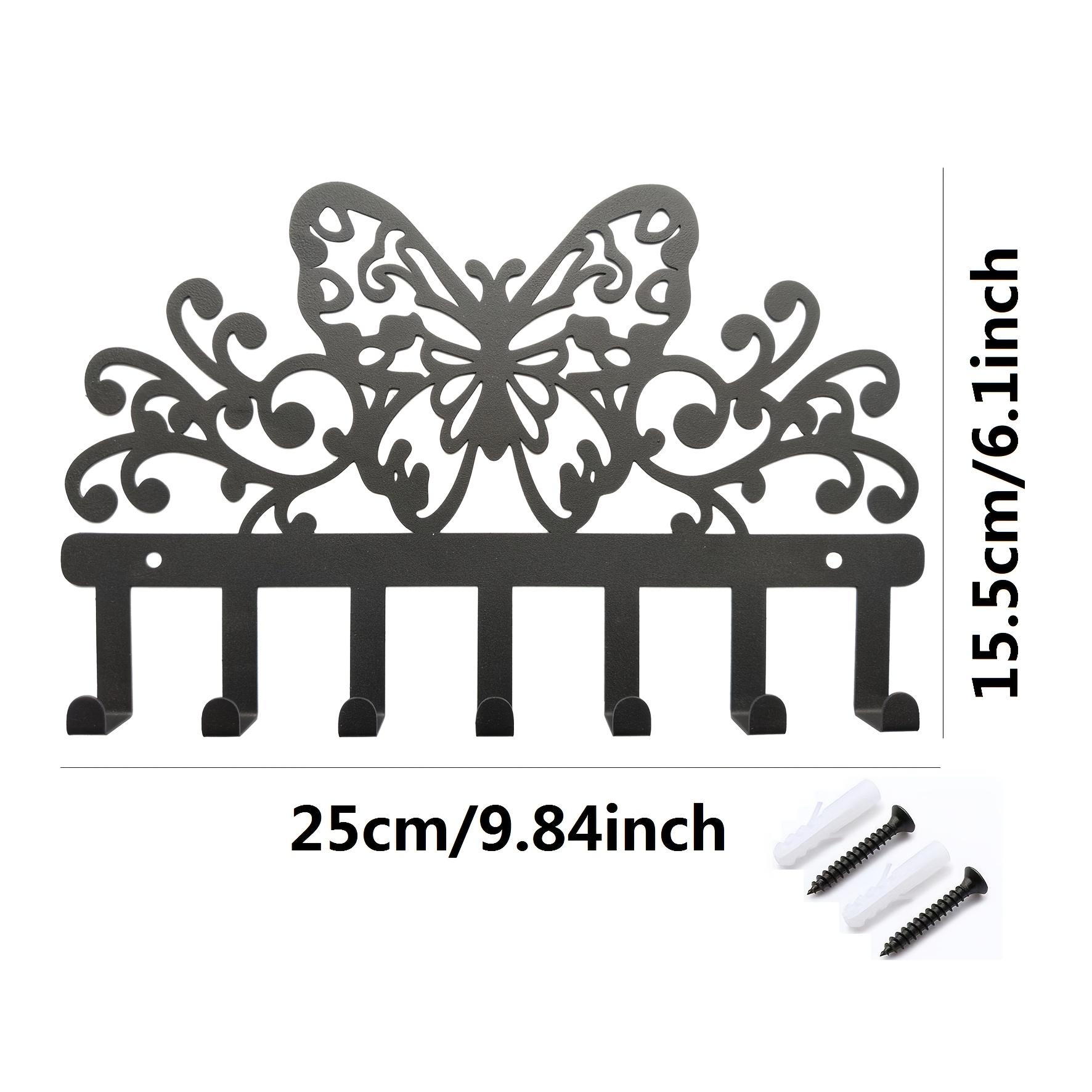 Metal Butterfly Key Hanger Wall Mount Indoor Outdoor