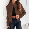 Fashion Style Spring & Fall Women's Stand Collar Long Sleeve Coat Loose Casual Jacket Top Deerskin Velvet Short Jacket for Slight-Figured Women Tide