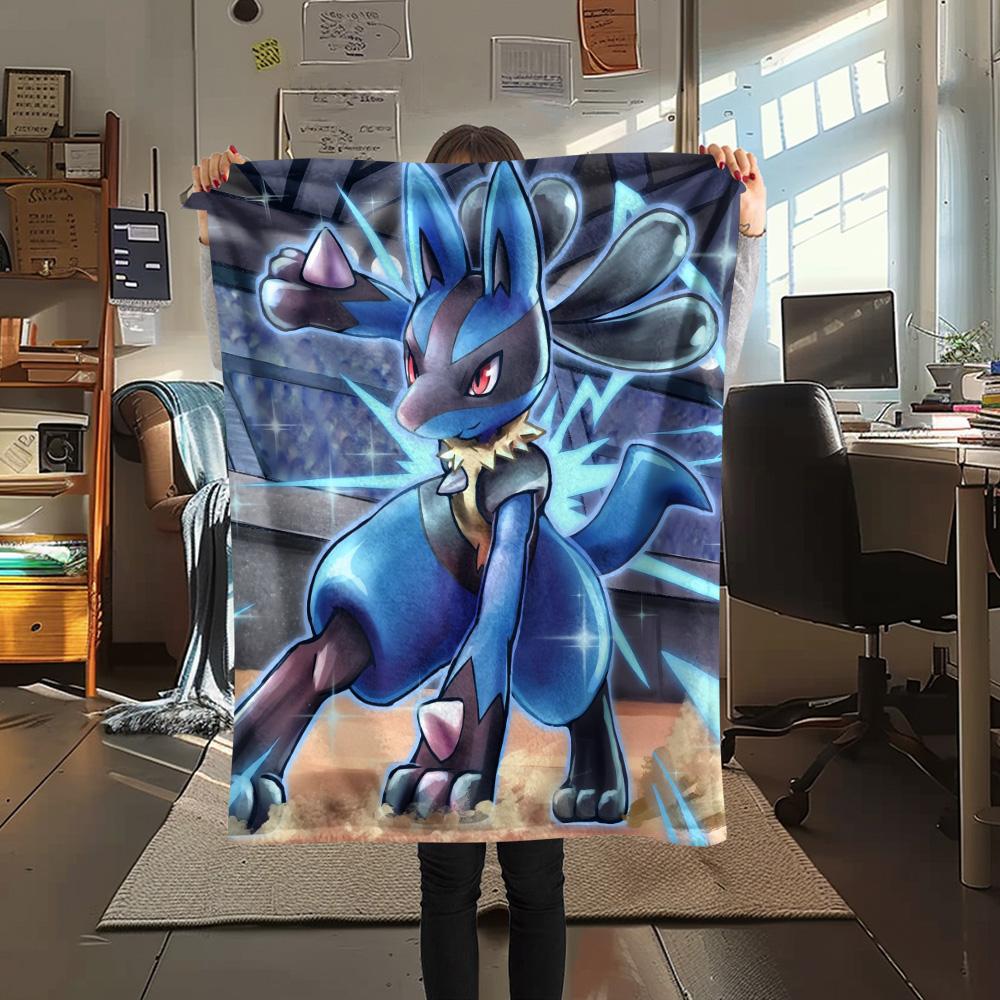 Lucario 4 Trykt Flanellteppe, Høy kvalitet, Komfortabelt for Alle Årstider, Hjemmeinnredning, Varme og Komfort